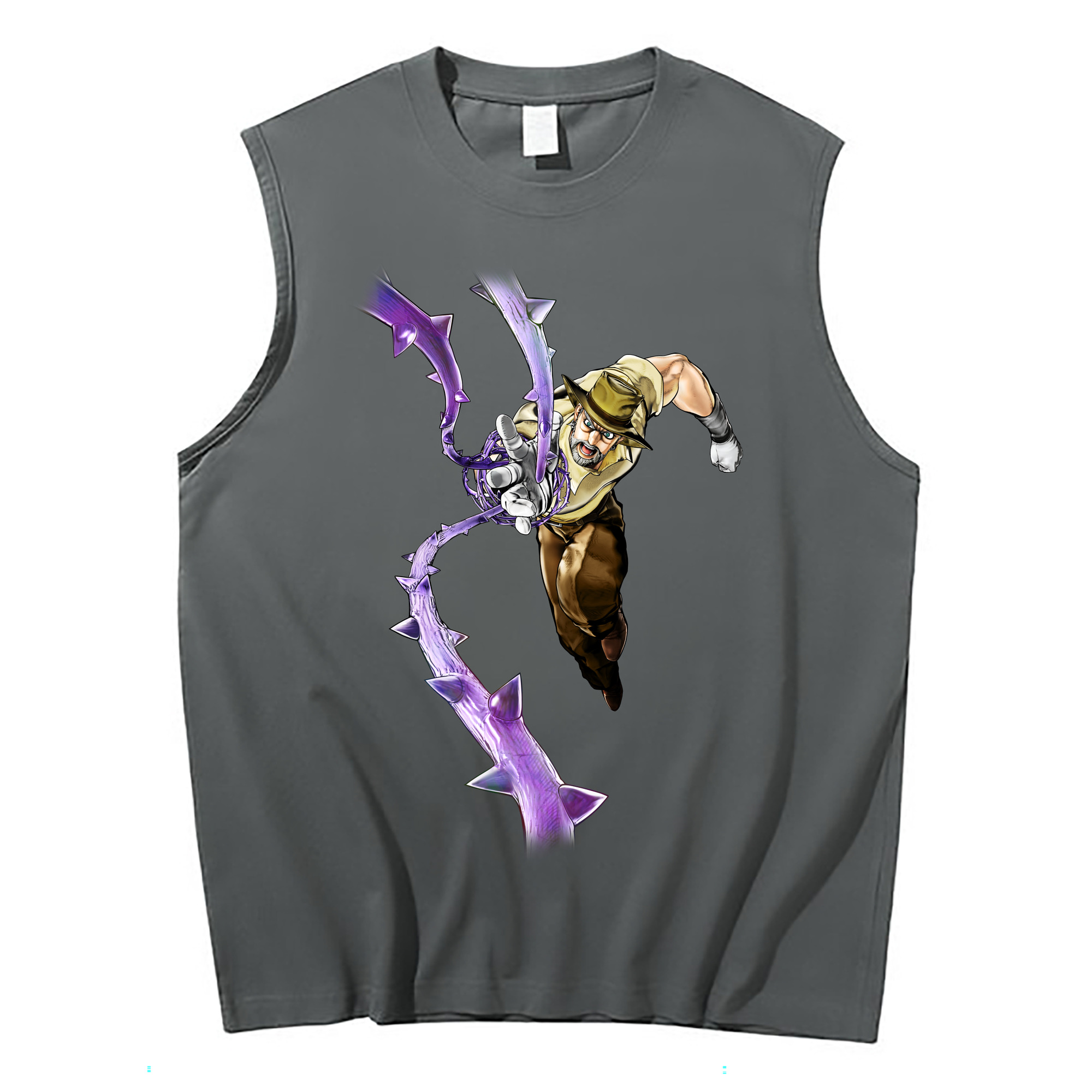 （画像用） ジョジョの奇妙な冒険 ジョセフ?ジョースター JoJo's Bizarre Adventure Joseph Joestar コットン100％タンクトップ（フロントプリント）